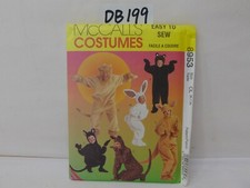 MCCALL'S SEWING PATTERN UNCUT COSTUME ANIMAL CHILDS SZ 6,7,8 RABBIT BEAR CAT ++