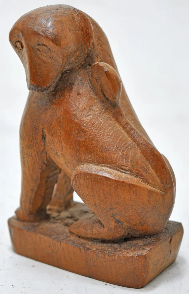 Antique Wooden Lion Statue Figurine Original Old Fine Hand Carved - image 3 of 4