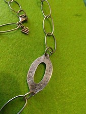 SILPADA Sterling Silver 925 Hammered Smooth Oval Open Necklace 36"