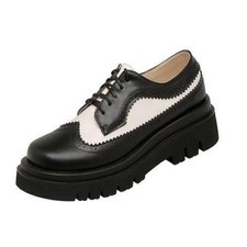 Womens Dress Casual Round Toe Brogue Lace Up Wing Tip Color Oxford Shoes New