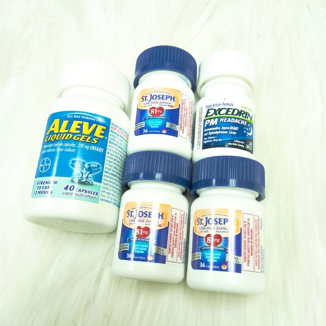 New ALEVE, ST. JOSEPH Low Dose Aspirin, EXCEDRIN Pain Reliever / Fever