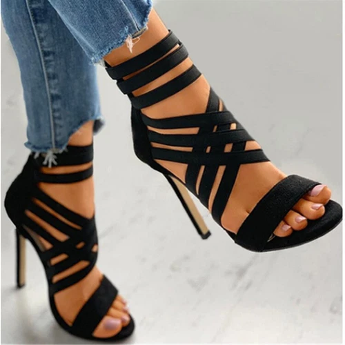 2025 Womens Ladies Block High Heels Ankle Strap Sexy Open Toe Sandals Shoes Size - Picture 3 of 5