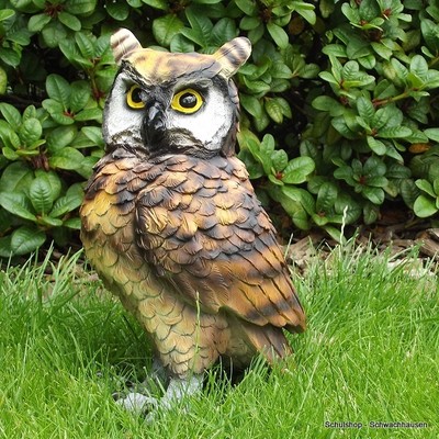 Gartenfigur Eule Uhu 4084 Garten Deko Polyresin lebensecht Figur eBay