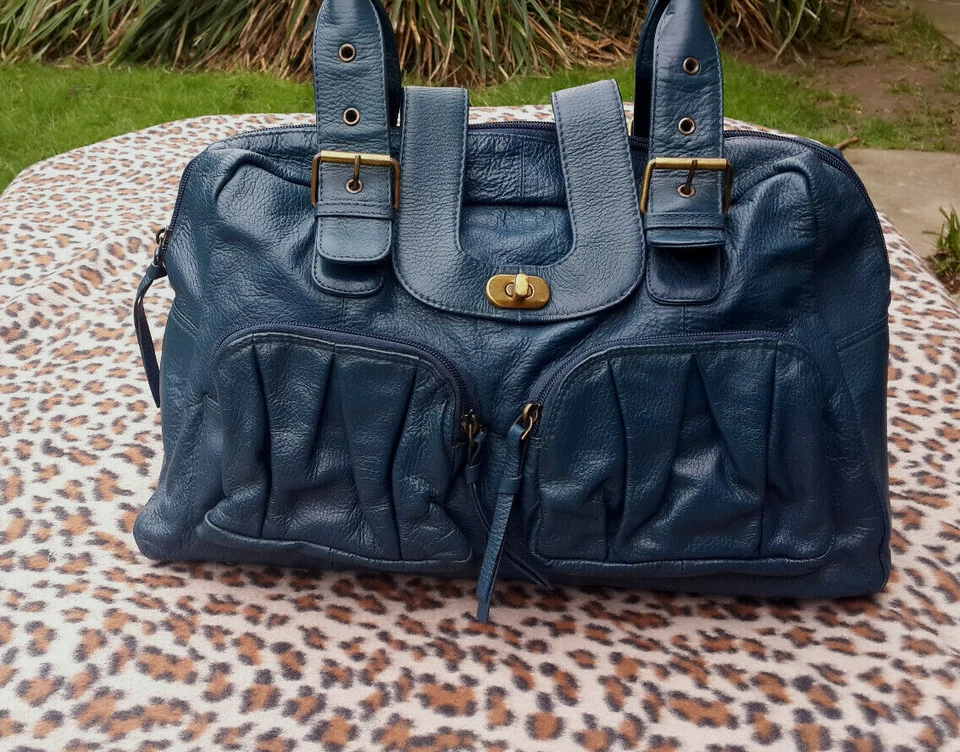  TOMMY & KATE blue teal leather bag  - Image 2 of 4