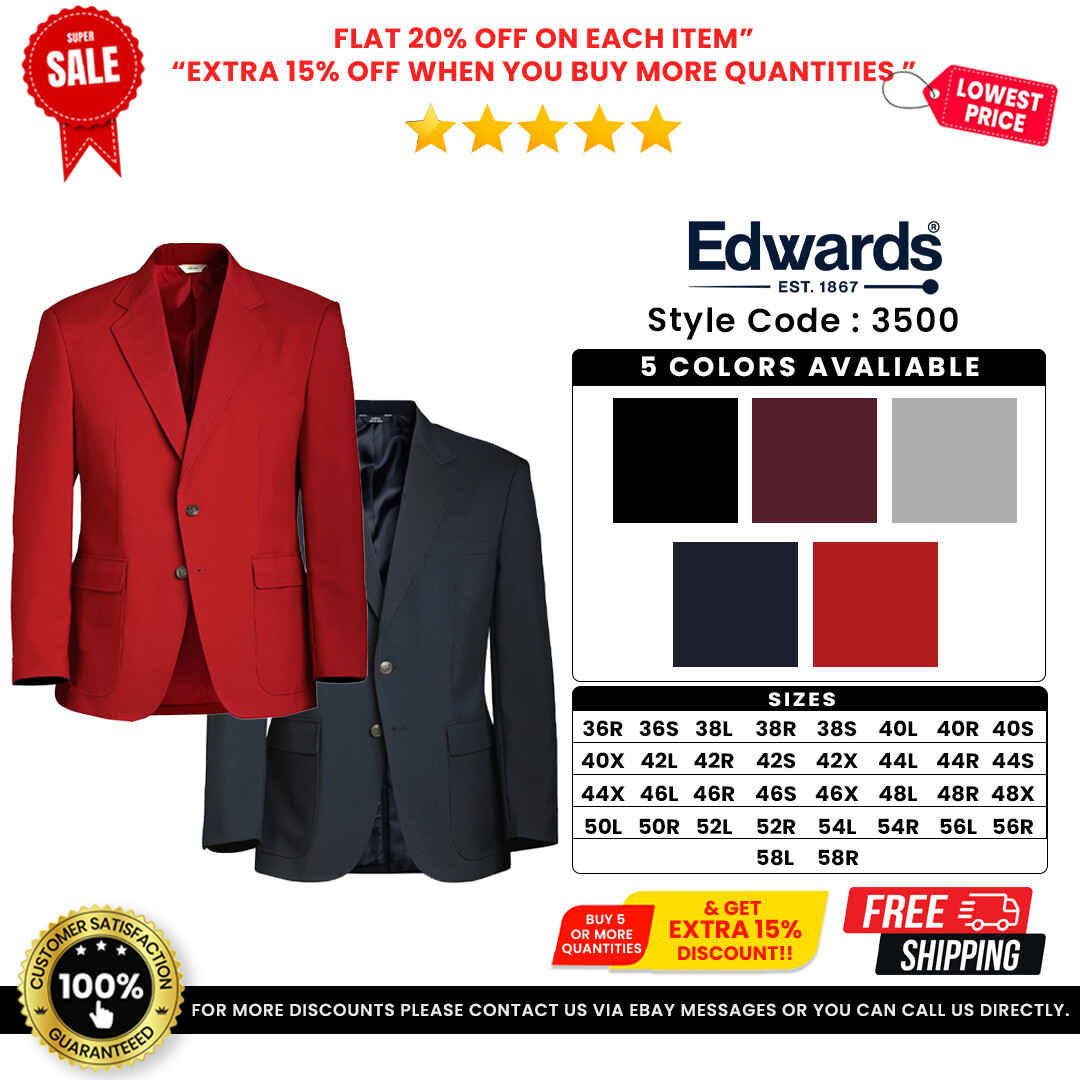 Edwards Garments 3500 Men's Two Button Fully Lined Single-Breasted