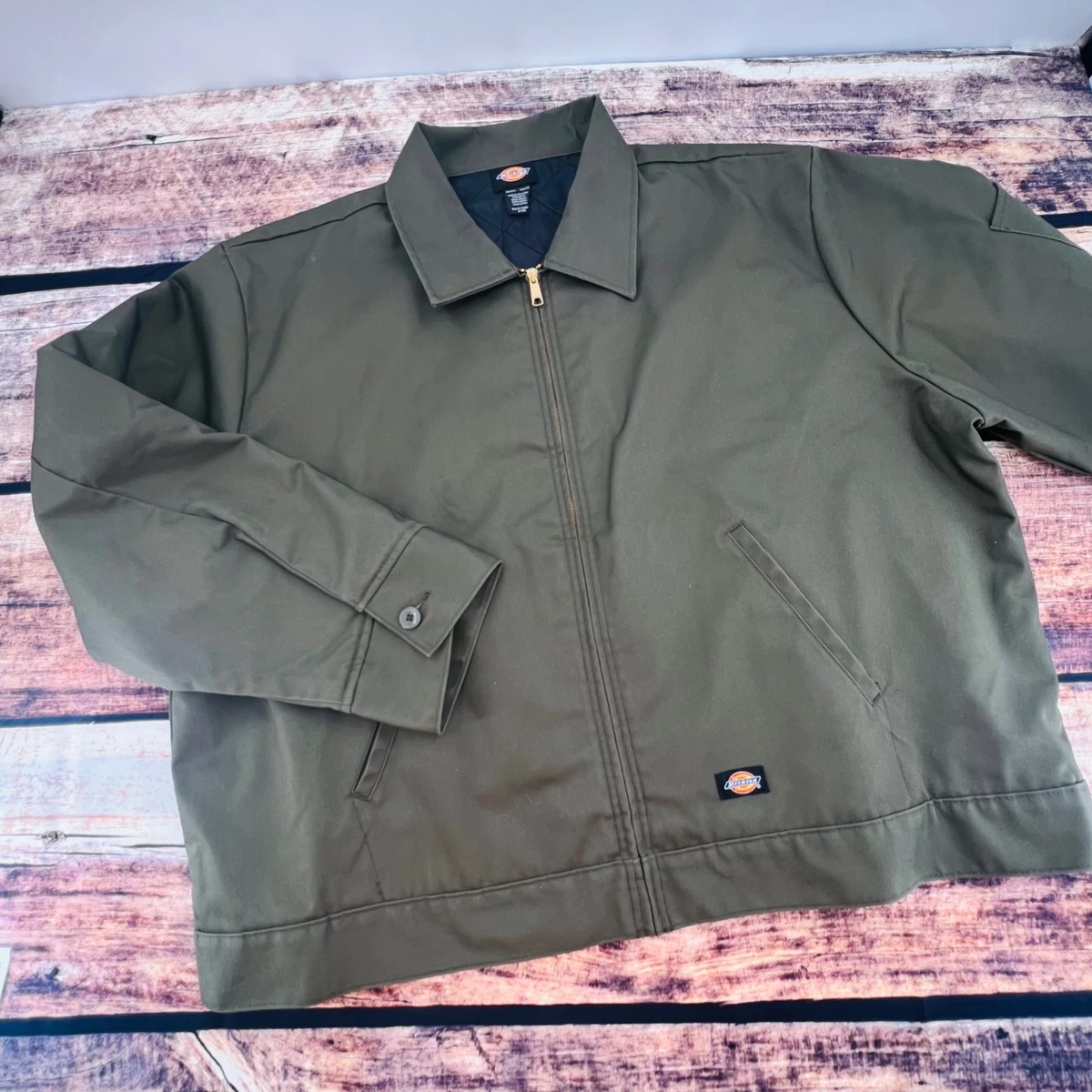 Dickies Men's TJ15 Insulated Eisenhower Zip Up Jacket Moss Green 3XLR Pockets