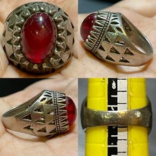 Afghanistan Wonderful old  Roman glass old Silver Rare Ring