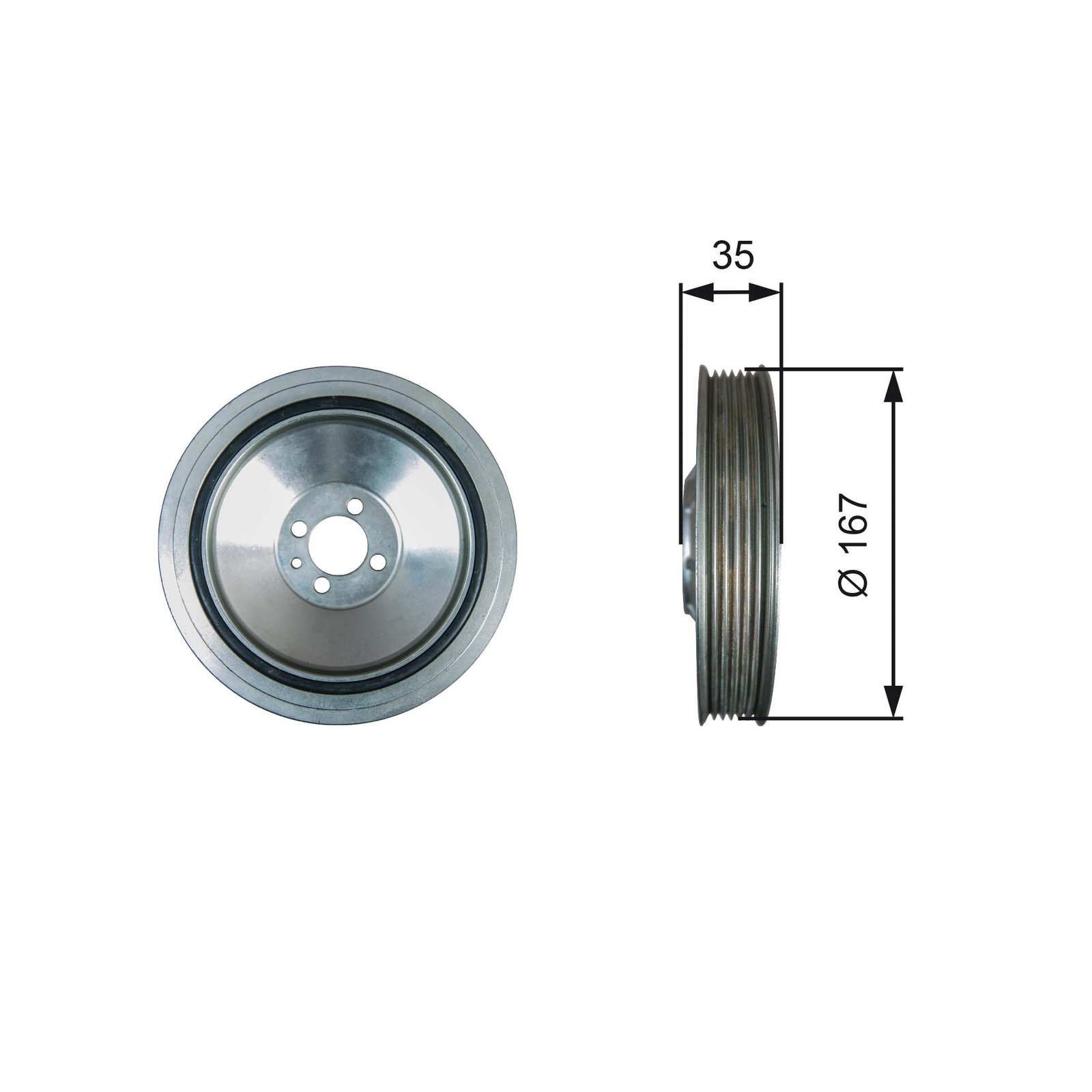 GATES TVD1135 Belt Pulley, crankshaft for ALFA ROMEO,CHRYSLER,FIAT,JEEP,LANCIA,O