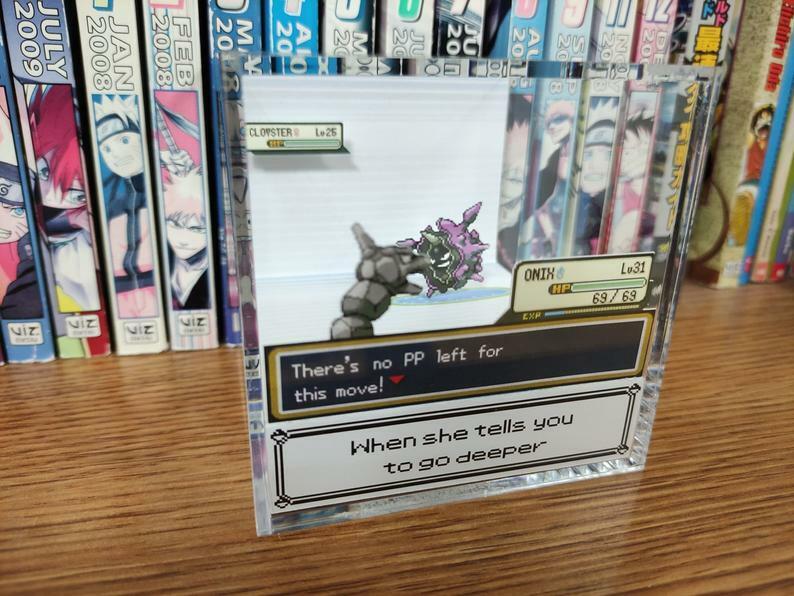 Pokemon Meme PP2 Encounter Handmade Diorama - Gameboy Gaming/Retro Cube -  Fanart