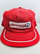 Vintage USA MADE Swingster Armstrong Tire Patch Trucker Hat Snapback Dad Cap