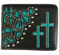 Cross Men Wallet Western Bifold Check Book Style W057 Black/Turo