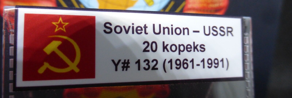 USSR 2 Kopeks Coin From Cold War Era - Rare Soviet Union Russian Hammer & Sickle, Brass, Circulated