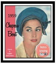 1950s French Beret Hat Sewing Pattern - Reproduction 
