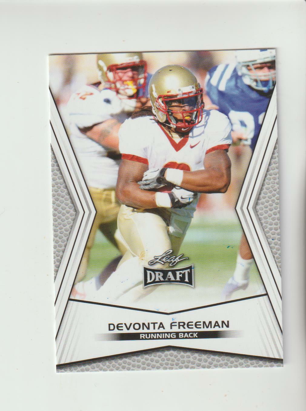 2014 Leaf Draft #66 Devonta Freeman rookie card, Baltimore Ravens