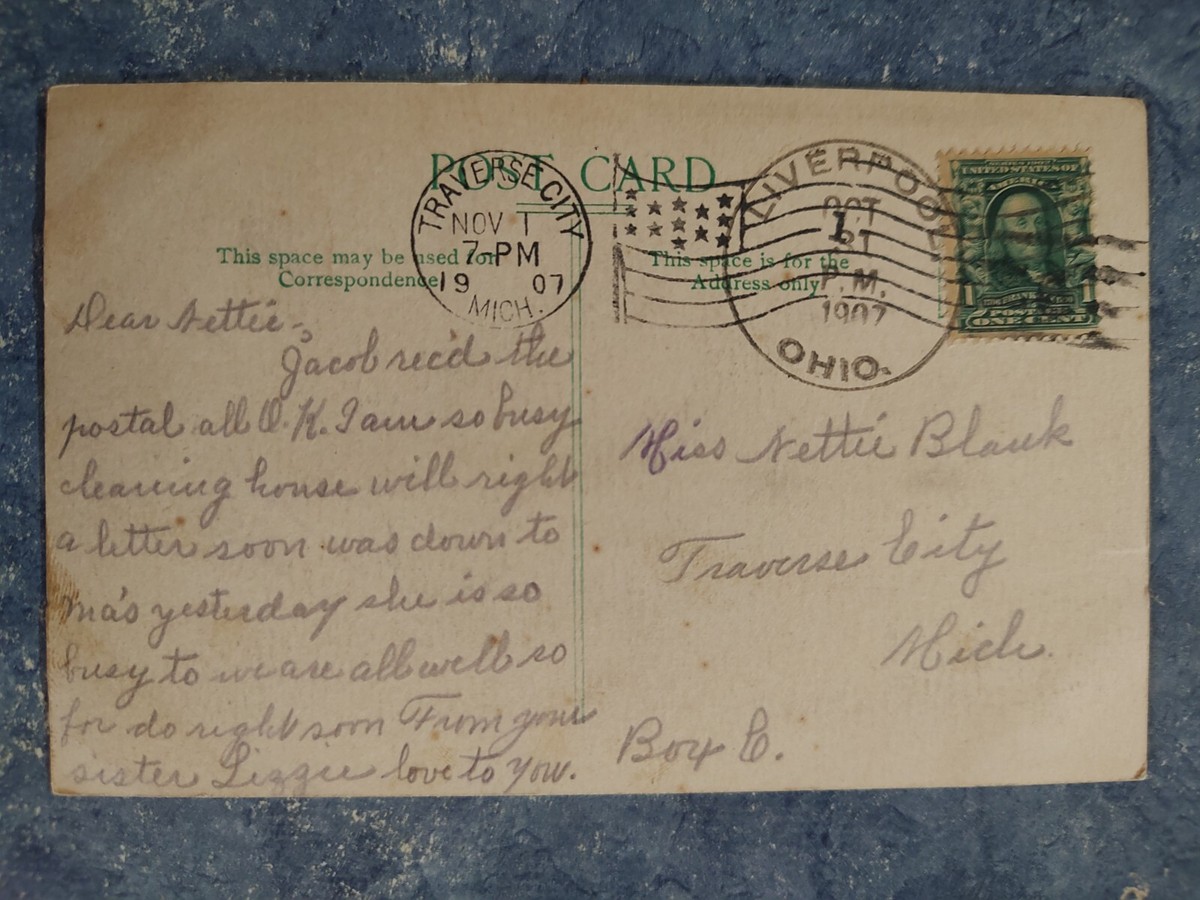 IL Walnut 1907 antique RPPC postcard CHRISTIAN CHURCH Illinois to