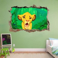 LION KING Simba Smashed Wall Decal Removable Graphic Wall Sticker Disney H209