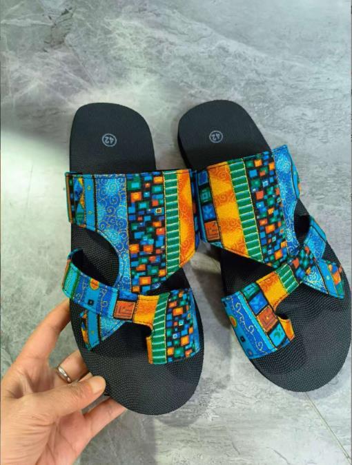 SAOLA Sandali da spiaggia leggeri stile etnico suola spessa ciabatte da donna