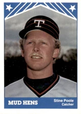 1983 Toledo Mud Hens TCMA 12 Stine Poole Lake Arrowhead California Baseball Card