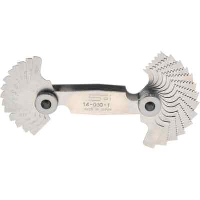 SPI 14-030-1 Steel Screw Pitch Gage: 28 Leaf, 0.25-2.5mm Pitch, 60° Thread Angle