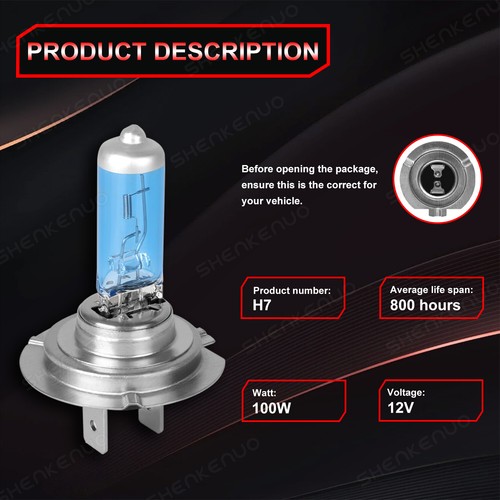 H7+H7 White 4X Halogen Hi/Lo Beam Headlight Bulbs For BMW E90 F30 328i 330i 335i - Picture 8 of 11