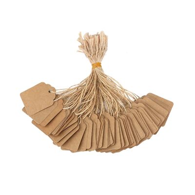 jijAcraft 500Pcs Price Tags with String Attached, Brown Clothing Tags for Bus...