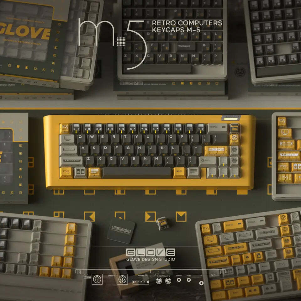 GLOVE x Domikey Retro Computers M-5 Keycaps Set Cherry Profile PBT