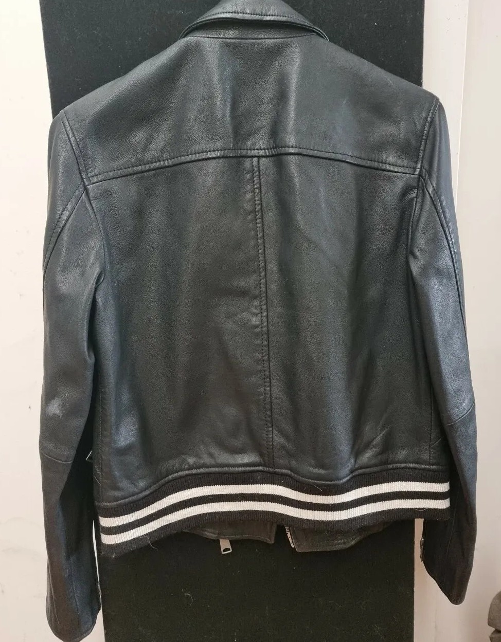 All Saints "Balfern Bomber" Lamb Leather Jacket Sz AU… Gem