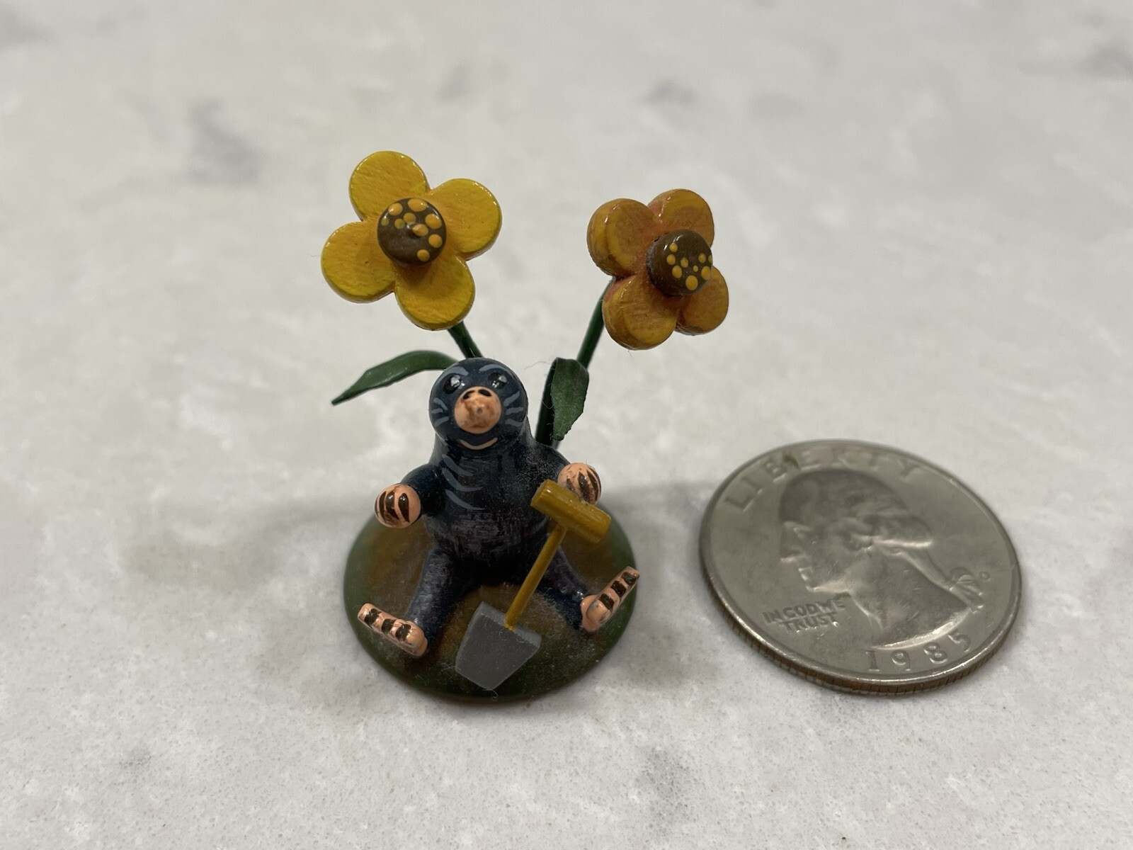 Hubrig Volkskunst, "Herr Maulwurf" (Mr. Mole), miniature, Germany, Erzgebirge