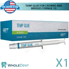 Temp Glue Temporary Cement 7g Crowns Bridges Dental Home Use Emergency First Aid