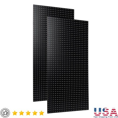 2-Pack Black High Density Fiberboard Pegboards Garage Tool Storage Organizer