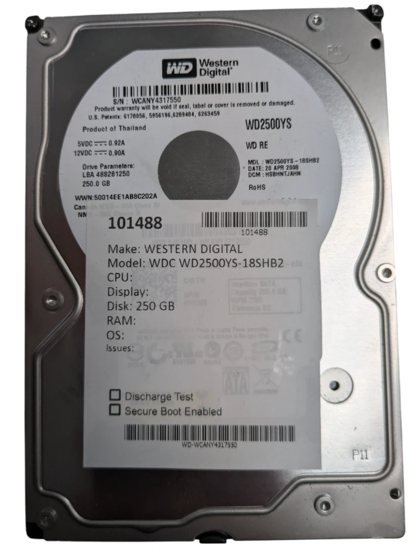 Western Digital WD3200AAJS 320 GB 320GB Internal 7200RPM 3.5 (WD3200AAJS) HDD e
