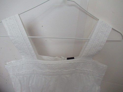 P42) Girls Size 10 Cotton White Eylette Ruffled Skirt 2 Layers by Gap Zip Back - Picture 4 of 12