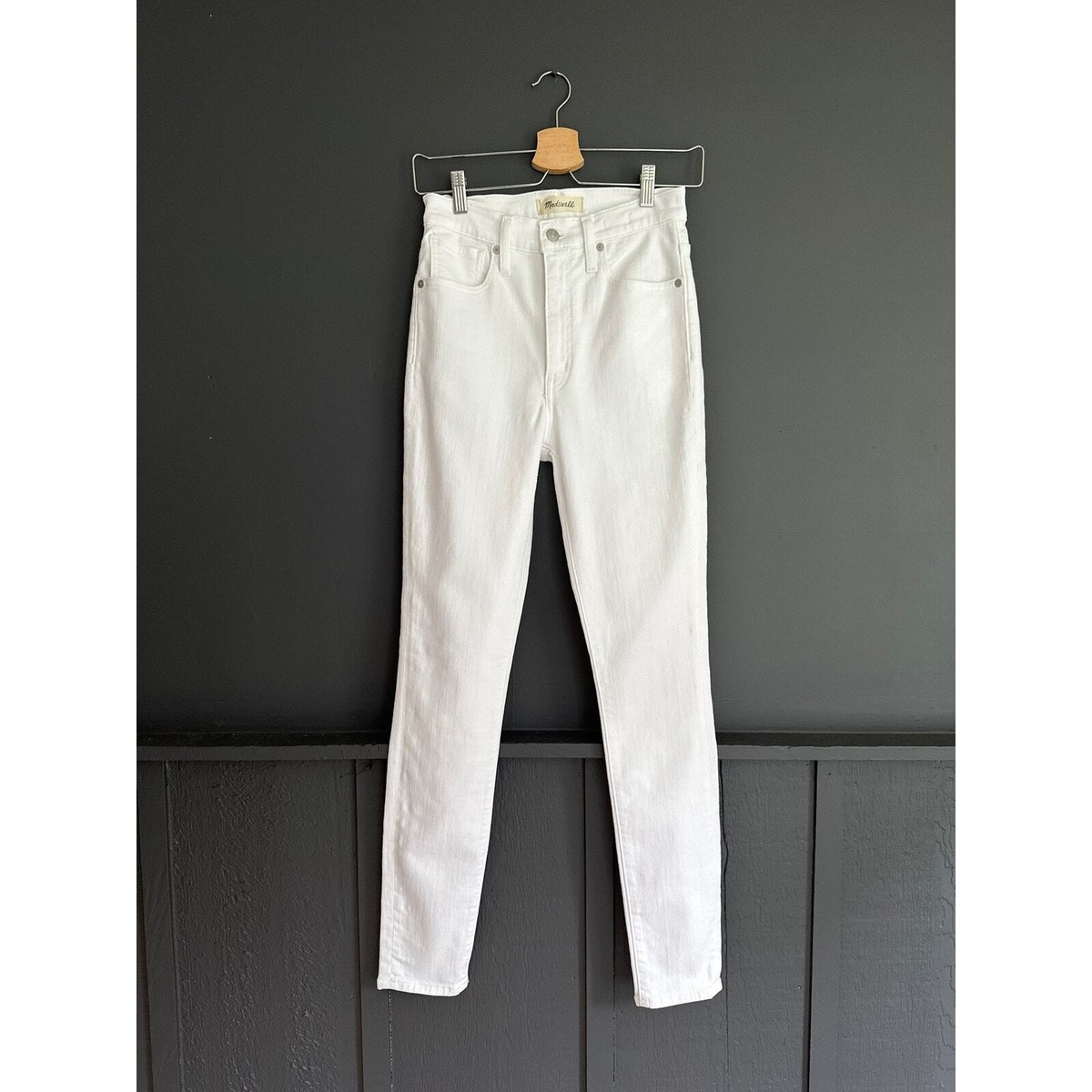 Madewell 11 Inch High Rise Skinny Jeans in Pure White Size 26