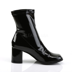shiny black ankle boots