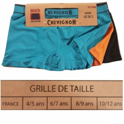 Lot De 3 Boxer Sans Couture Enfant Garcon Chevignon Ebay