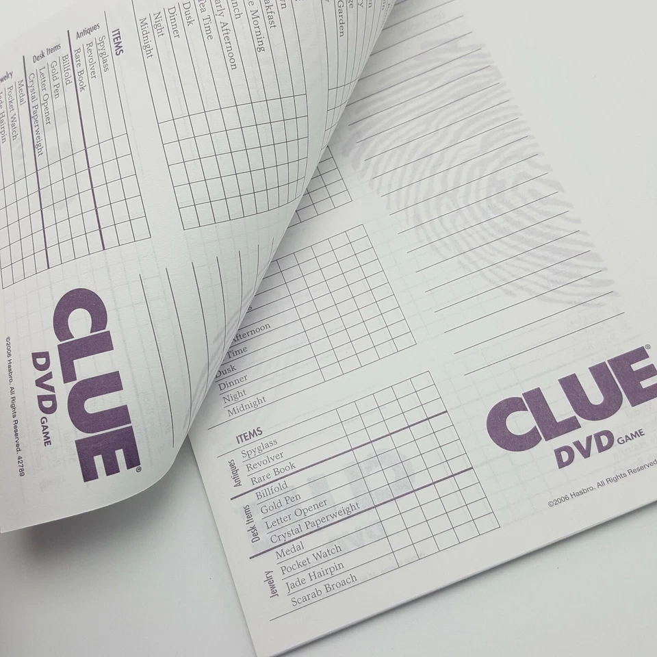 Clue DVD 60 Double Sided Score Pad Sheets Replacement Game Part 2006 - Image 3 of 4