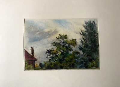 Franz Ehmke * 1928-2018 GDR painter roof view Pankow old building Niederschönhausen
