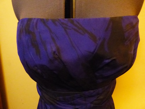 MONSOON Blue & Black Silk Tafetta Bardot Boned Bodice Corset Top Size 18 New - Picture 17 of 22