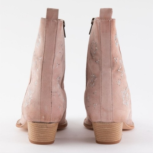Stivali western nuovi con etichette Free People Bowers in pelle ricamati con blush 7,5 prezzo al dettaglio: $198 - Foto 4 di 15