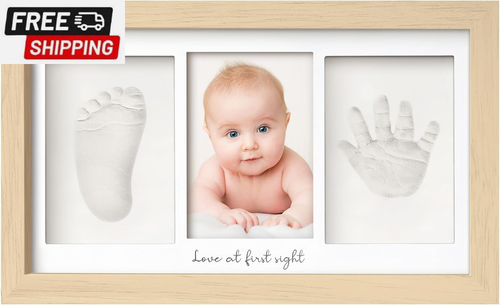 Baby Hand and Footprint Kit - Clay Handprint Keepsake Frame, Newborn Nursery Pic