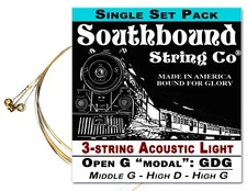 Cigar Box Guitar String Set: Acoustic Light 3-string Open GDG - Mid/High/High