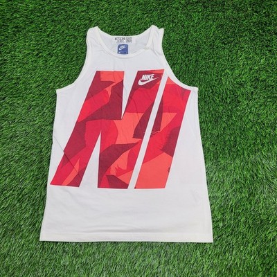 NIKE Swoosh Tank-Top Teens XL 17x25 White Spellout