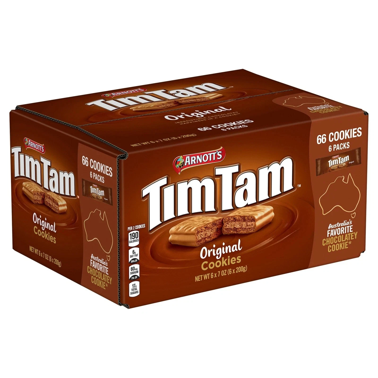 Arnott's Tim Tam Original Cookies, 6-Packs (7 oz Each), 66 Cookies Total - Picture 1 of 1