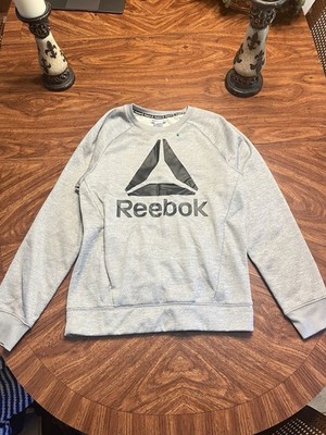 Reebok Men's Grey Crewneck Sweatshirt Vintage Y2K, Size Large