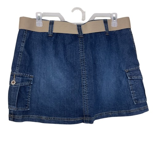 Pantaloncini donna Duck Head cargo elasticizzati in denim taglia 16 con cintura - Foto 2 di 6