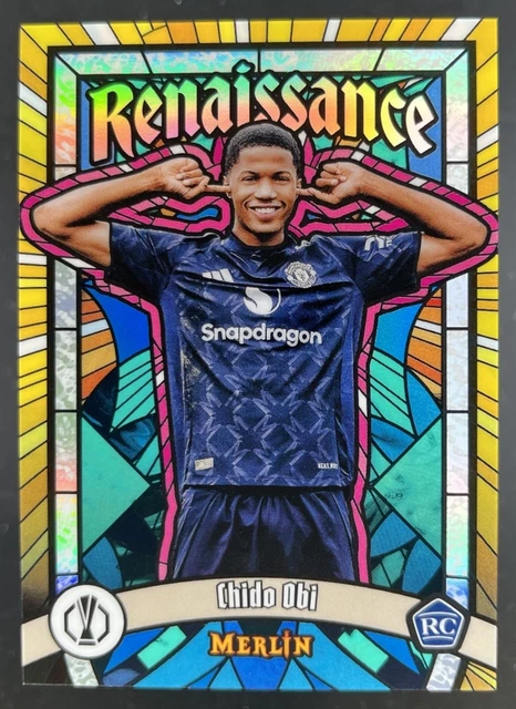 2024-25 Topps UEFA Merlin Chrome Chido Obi RC Renaissance SP SSP CASE HIT Man U