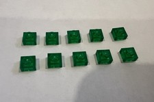 Lego Lot Of 10 1x1 Square Plate With Stud Trans Green Transparent City New Part