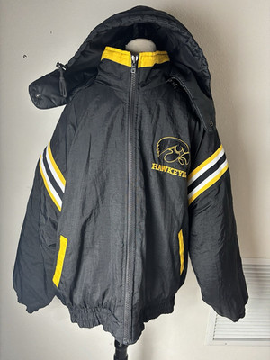 Vintage 1990s Iowa Hawkeyes Pro Player Puffer Jacker Coat Jacket Size XL