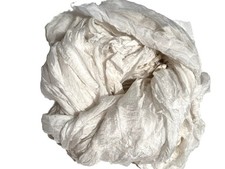 Tariff FREE 2 inch Wide Recycled Sari chiffon Silk Ribbon Yarn 10 yards White