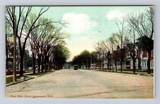 Kalamazoo MI-Michigan, Residential Area, West Main Street, Vintage Postcard